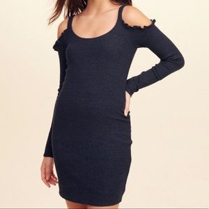 💫 Hollister Navy Cold Shoulder Sweater Dress